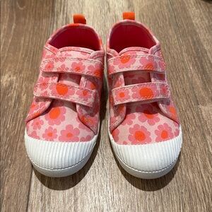 Cat and jack floral Pink and Orange Kids Sneakers (size 12)